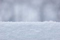 Fresh Snow Texture Background Closeup, Large Detailed Macro Pattern, Gentle Bokeh, Horizontal