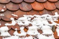 Snow thaws on roof