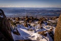 Snow on top of Mt. Wellington, Tasmania, Australia