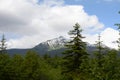 snow-topped mountain view from Mendenhall Valley Royalty Free Stock Photo