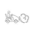 snow tractor with snowdrift in plow icon. Element of winter for mobile concept and web apps icon. Outline, thin line icon for Royalty Free Stock Photo