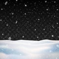 Snow on transparent background. Winter snowfall. Royalty Free Stock Photo