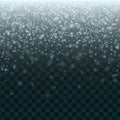 Snow on transparent background. Winter snowfall. Royalty Free Stock Photo