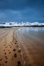 Snow on Trearddur Bay Royalty Free Stock Photo