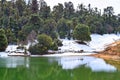 Snow, Trees, and Reflection in Deoria or Deoriya Tal Lake - Beautiful Himalayan Landscape - Uttarakhand, India