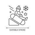 Snow tubing linear icon