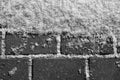 Snow on urban pavement in black and white Royalty Free Stock Photo