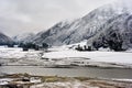 Snow view of tibetan village at Shangri-la China Royalty Free Stock Photo