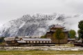 Snow view of tibetan village at Shangri-la China