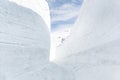 Snow wall at the Tateyama Kurobe Alpine Route Royalty Free Stock Photo