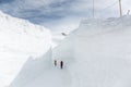 Snow wall at the Tateyama Kurobe Alpine Route Royalty Free Stock Photo