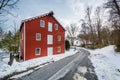 Snow and the Wallace-Cross Mill, in Felton, Pennsylvania Royalty Free Stock Photo