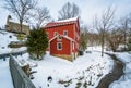 Snow and the Wallace-Cross Mill, in Felton, Pennsylvania