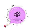 Snow weather forecast icon. Clouds with snowflake sign. Cloudy sky. Vector