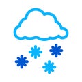 Snow weather icon vector outline symbol illustration