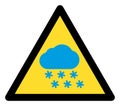 Snow Weather Warning Flat Icon Illustration