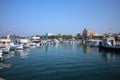 snow-white boats in the port