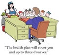 Snow White is concerned about health coverage for the dwarves