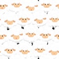 Snow-white cute, funny sheep on a white background Royalty Free Stock Photo