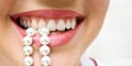 Snow-white pearls of teeth