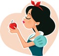 Snow White Princess Holding Red Poison Apple