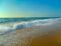 Snow white sea wave clashing in to beach. Royalty Free Stock Photo