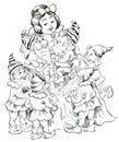 Snow White and Seven Dwarfs Royalty Free Stock Photo