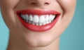 Snow-white smile of an attractive young woman, dental advertising