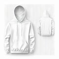 Snow-white unisex hoodie mockup isolated on white background