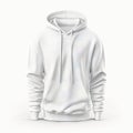 Snow-white unisex hoodie mockup isolated on white background