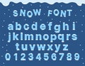 Snow winter alphabet letter.lowercase graphic font