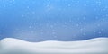 Snow winter background. Snowfall, snowflakes in different shapes. Christmas snowstorm blizzard