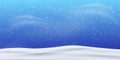 Snow. Winter Christmas snowstorm blizzard background. Snowfall, snowflakes in different shapes