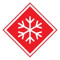 Snow winter icon, danger ice flake sign, risk alert vector illustration, careful caution symbol Royalty Free Stock Photo