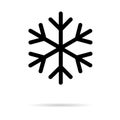 Snow winter icon, danger ice flake sign, risk alert vector illustration, careful caution symbol Royalty Free Stock Photo