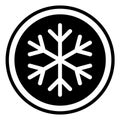 Snow winter icon, danger ice flake sign, risk alert vector illustration, careful caution symbol Royalty Free Stock Photo