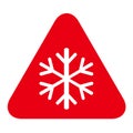 Snow winter icon, danger ice flake sign, risk alert vector illustration, careful caution symbol Royalty Free Stock Photo