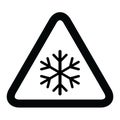 Snow winter icon, danger ice flake sign, risk alert vector illustration, careful caution symbol Royalty Free Stock Photo