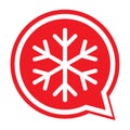 Snow winter icon, danger ice flake sign, risk alert vector illustration, careful caution symbol Royalty Free Stock Photo