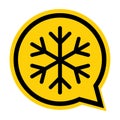 Snow winter icon, danger ice flake sign, risk alert vector illustration, careful caution symbol Royalty Free Stock Photo