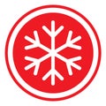 Snow winter icon, danger ice flake sign, risk alert vector illustration, careful caution symbol Royalty Free Stock Photo