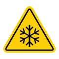 Snow winter icon, danger ice flake sign, risk alert vector illustration, careful caution symbol Royalty Free Stock Photo