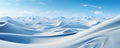 Snow winter landscape with snowdrifts, panaroma