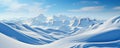 Snow winter landscape with snowdrifts, panaroma