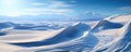 Snow winter landscape with snowdrifts, panaroma