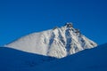 Snow winter in the mountains beyond Northern polar circle, Kebnekaize mountain summit