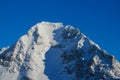 Snow winter in the mountains beyond Northern polar circle, Kebnekaize mountain summit