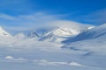 Snow winter in the mountains of Sweden  Sarek and Abisko Royalty Free Stock Photo