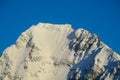 Snow winter in the mountains beyond Northern polar circle