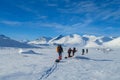 Ski expedition beyond Northern polar circle